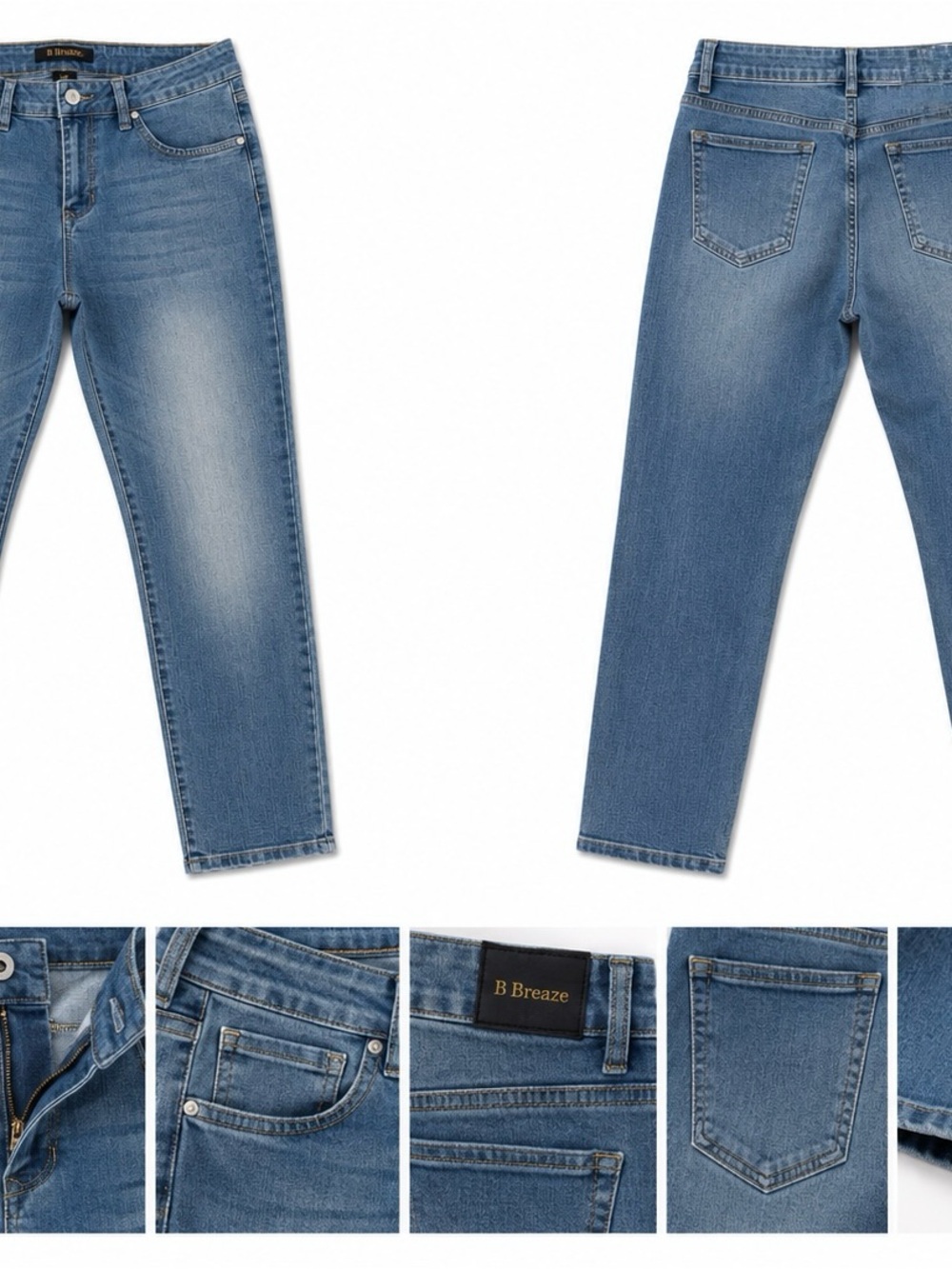 Women’s Slim Straight Jeans — Light Blue